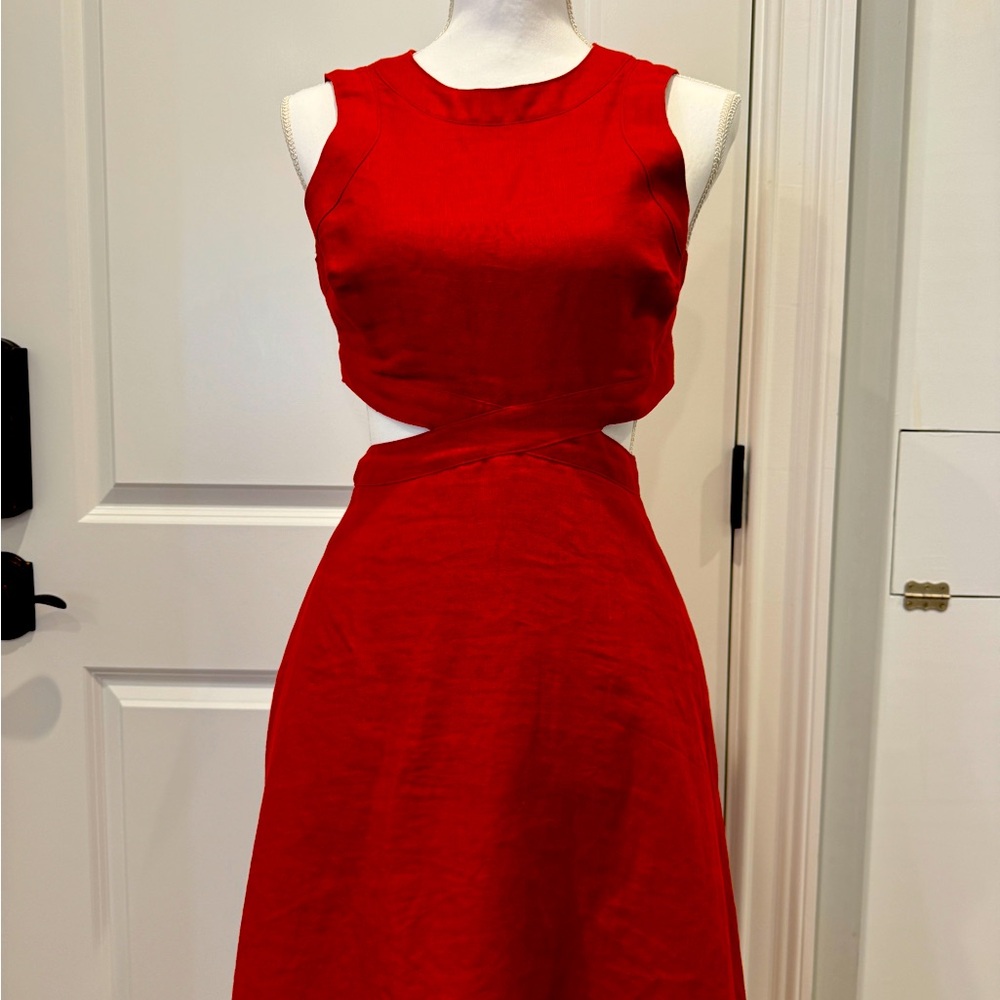 Elegant Red Sleeveless Dress